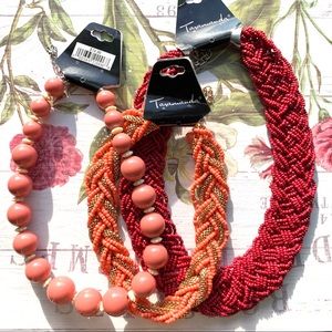 Taramanda 3 Pieces Colorful Beaded Necklace